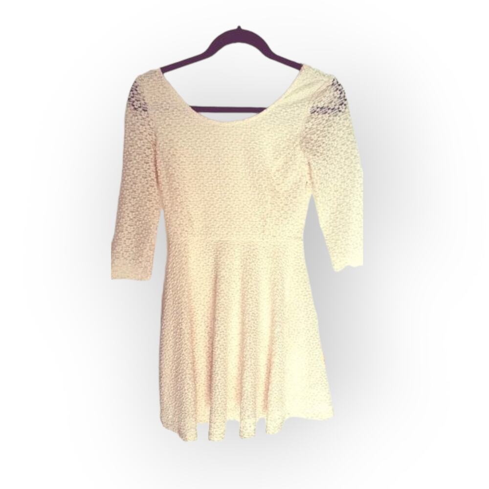 LUSH cream colored skater dress Sz S EUC